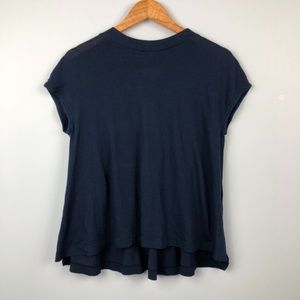 Lou & Grey Navy Blue Flowy Top Split Sides NWT XS